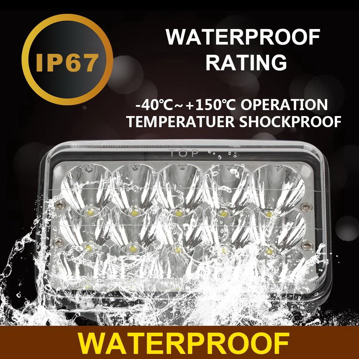 4PCS Partsam 4x6 LED Headlights Sealed Beam 6x4 Conversion Kit H4651 H4666 H4656 Compatible with Kenworth KW 900/Peterbilt 379/Truck/K10 K20 Van RV Camper Headlamp Assembly - Image 4