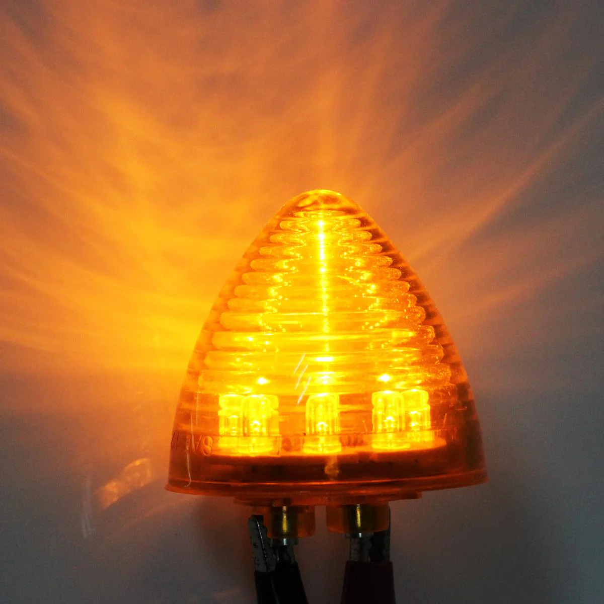 Partsam 10 Amber 2" Round Side Marker Light Beehive Cone Light 9 Diodes Sealed Multifunctional LED Beehive Light Truck Trailer Rear Tracking Light - Image 7