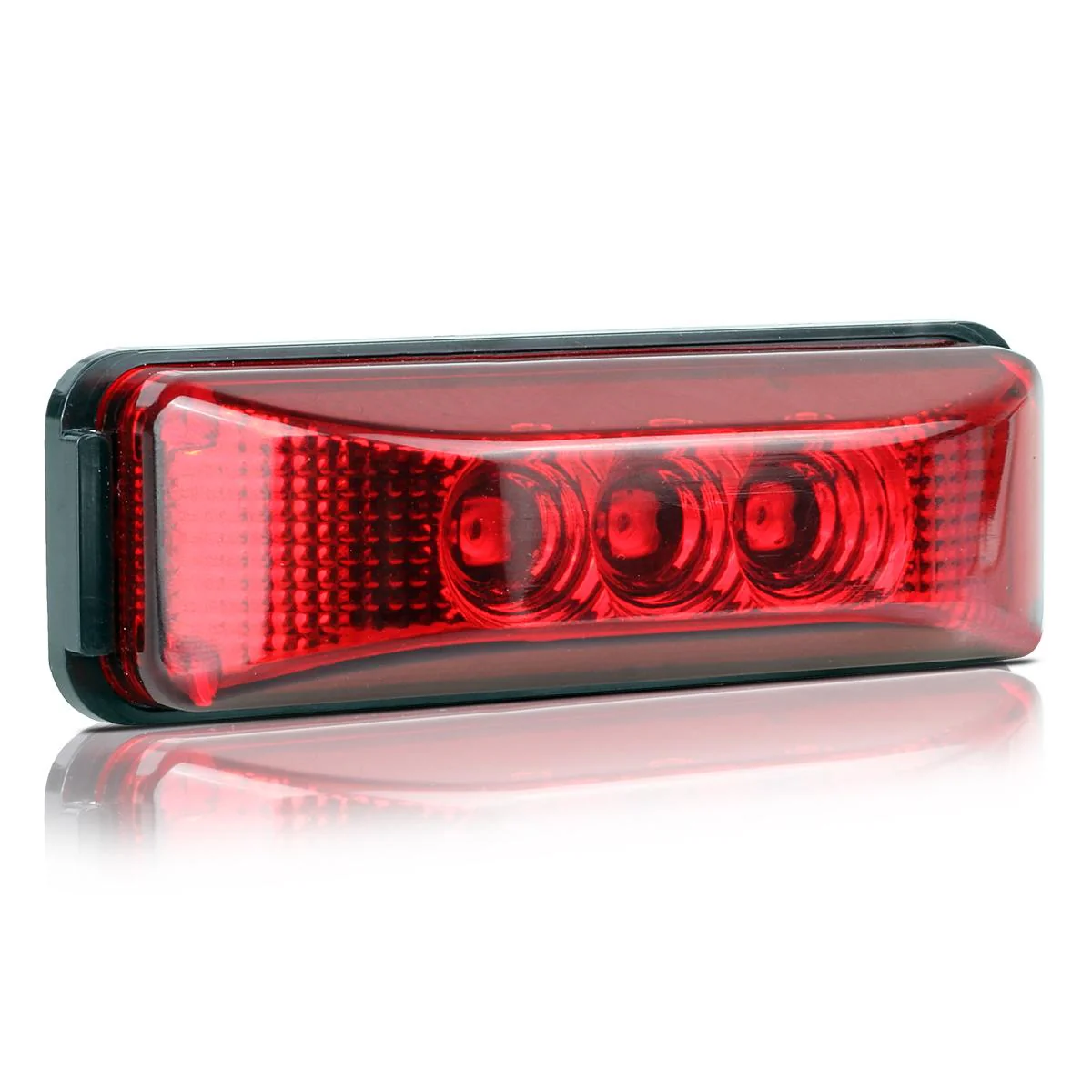 Partsam 10pcs 3.9inch Waterproof Red 3LED Side Marker Light Lamp for Trailer Truck Boat DC12V, Thin line Faceted LED Trailer Truck Clearance or Side Marker Lights w Mini Reflectors - Image 7