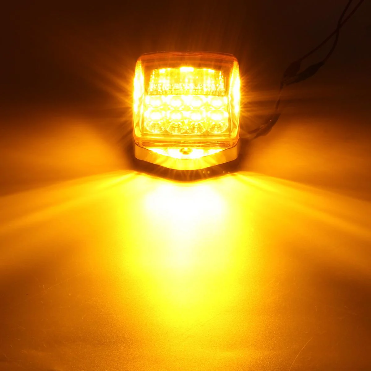 Partsam 10pcs 31LED Amber Cab Light LED Top Roof Running Marker Lights w/Chrome Base Compatible with Peterbilt/Kenworth/Freightliner//Western Star/Mack/International Trailer Trucks - Image 8