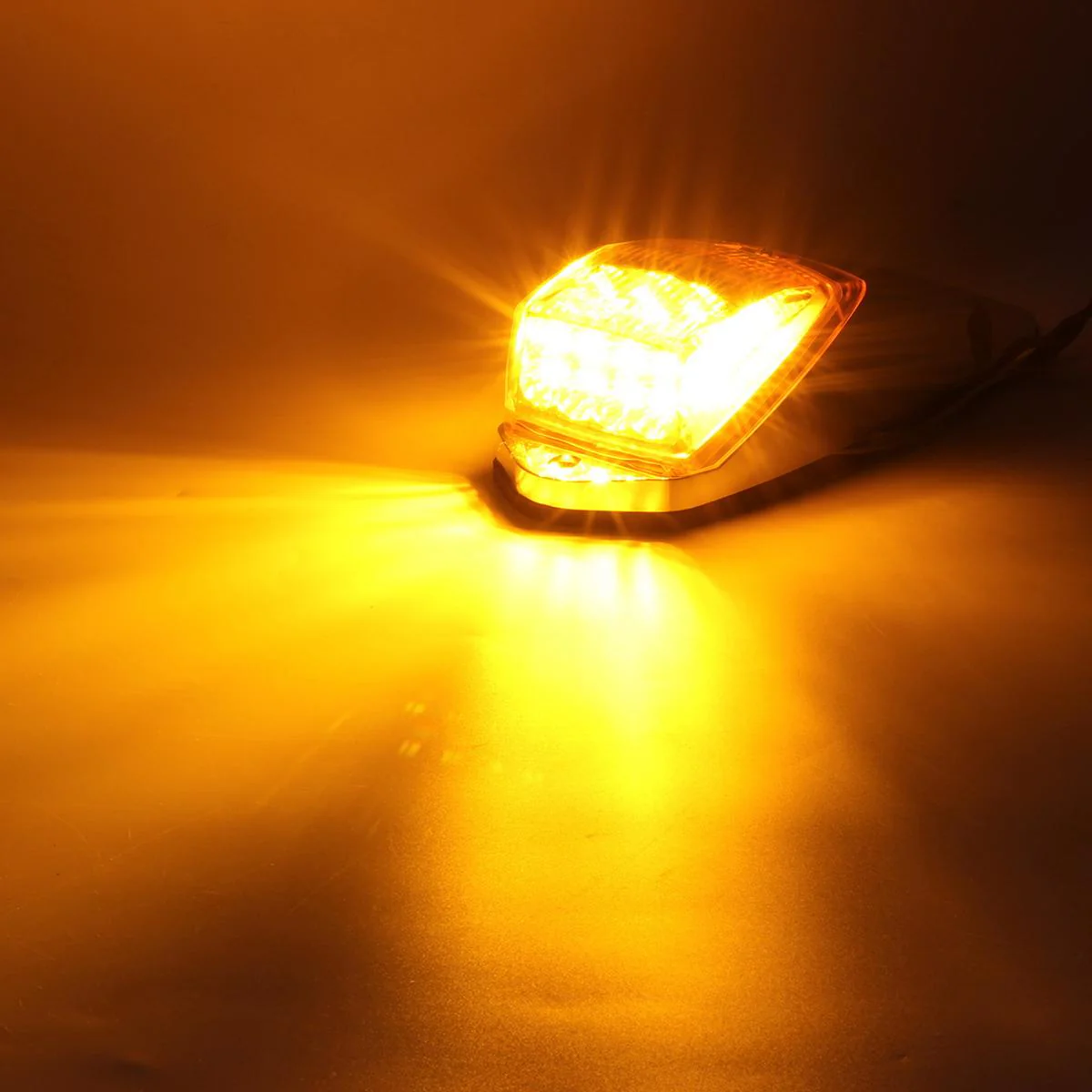 Partsam 10pcs 31LED Amber Cab Light LED Top Roof Running Marker Lights w/Chrome Base Compatible with Peterbilt/Kenworth/Freightliner//Western Star/Mack/International Trailer Trucks - Image 9