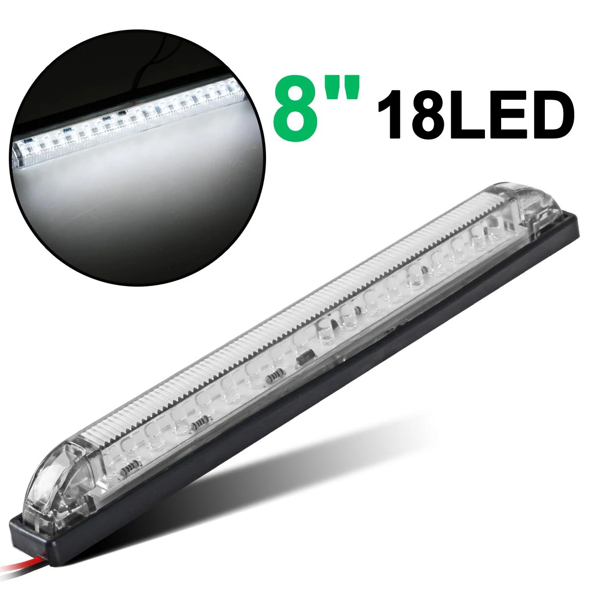 Partsam 1Pc 12V 8 Inch Slim Line LED Utility Strip Bar 30LED, 8" Truck Trailer Camper RV Motorcycle Motorhome Led Marker Lights Interior Dome Lights Cargo Lights Courtesy Lights Lamps Rear Lights - Image 5