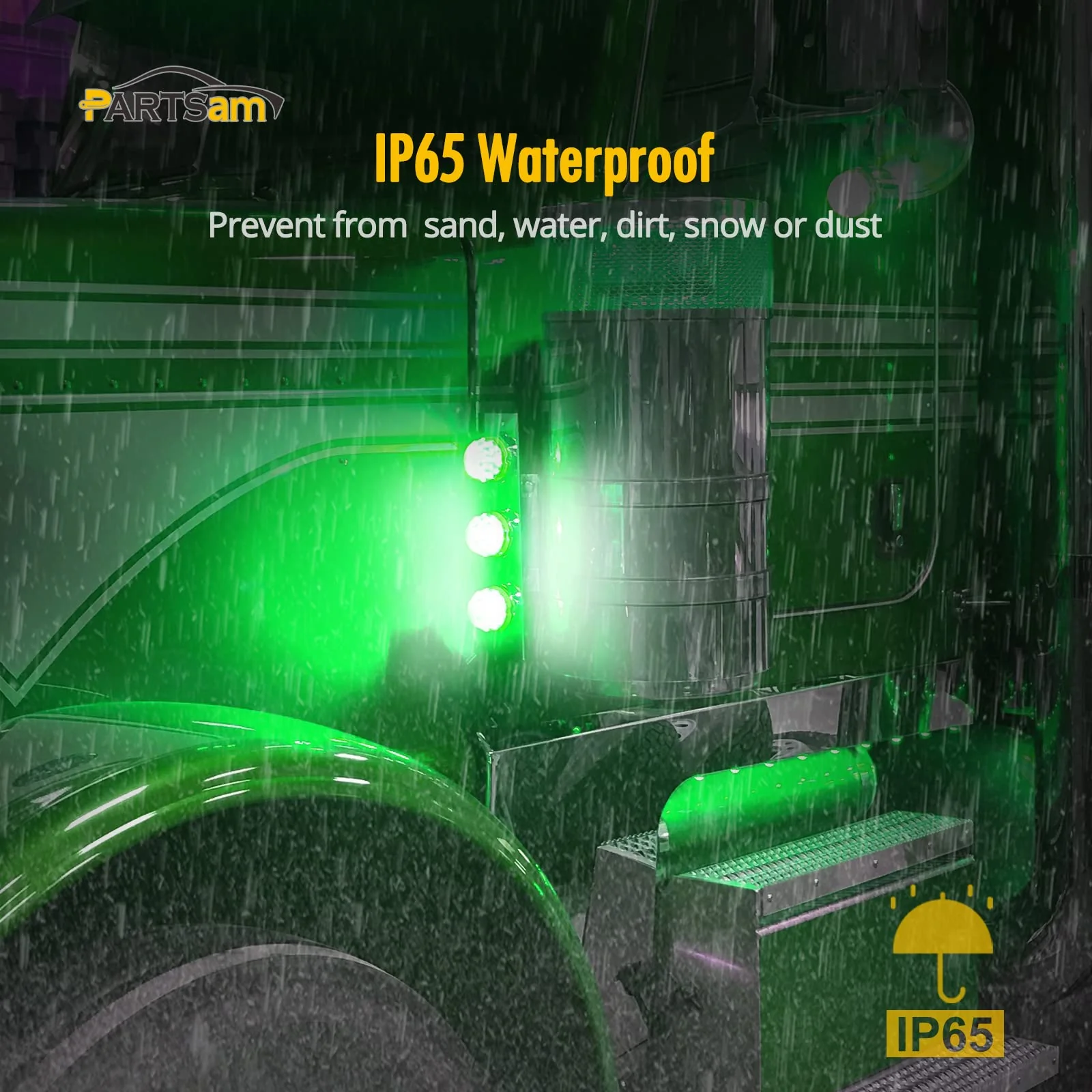 Partsam 1PCS Dual Revolution Amber 17 Led Watermelon Light for Semi Truck - Image 5