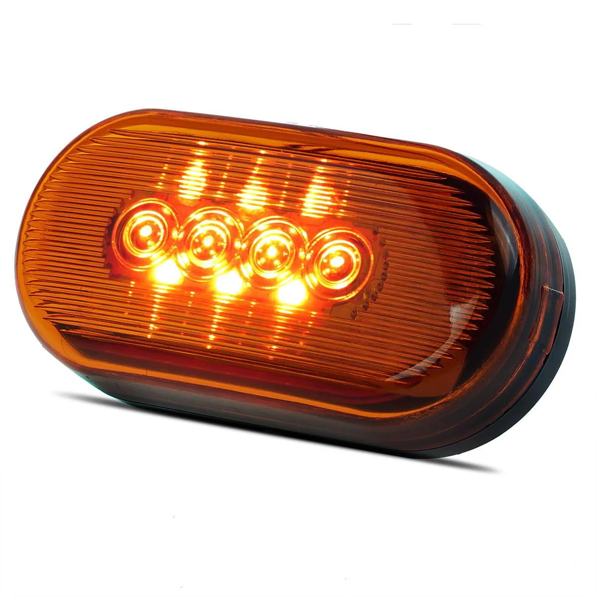 Partsam 2 Amber + 2 Red 12V 4inch x 2inch Oval Led Truck Side Marker Light Surface Mount 10 Diodes, Sealed Trailer Led Clearance and Side Marker Lights, Black Base, Rectangular Rectangle Led Lights - Image 10