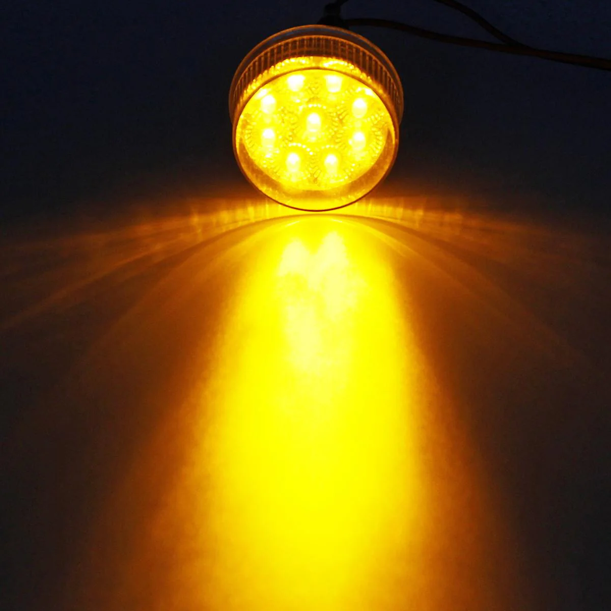 Partsam 20) 2in. Round Side Marker LED Truck Lights Clearance 9 Diodes Reflector Trailer, Sealed Clear/Amber 2" Round LED Trailer Side Marker Lights, Miro-Reflex faceted reflector design - Image 8