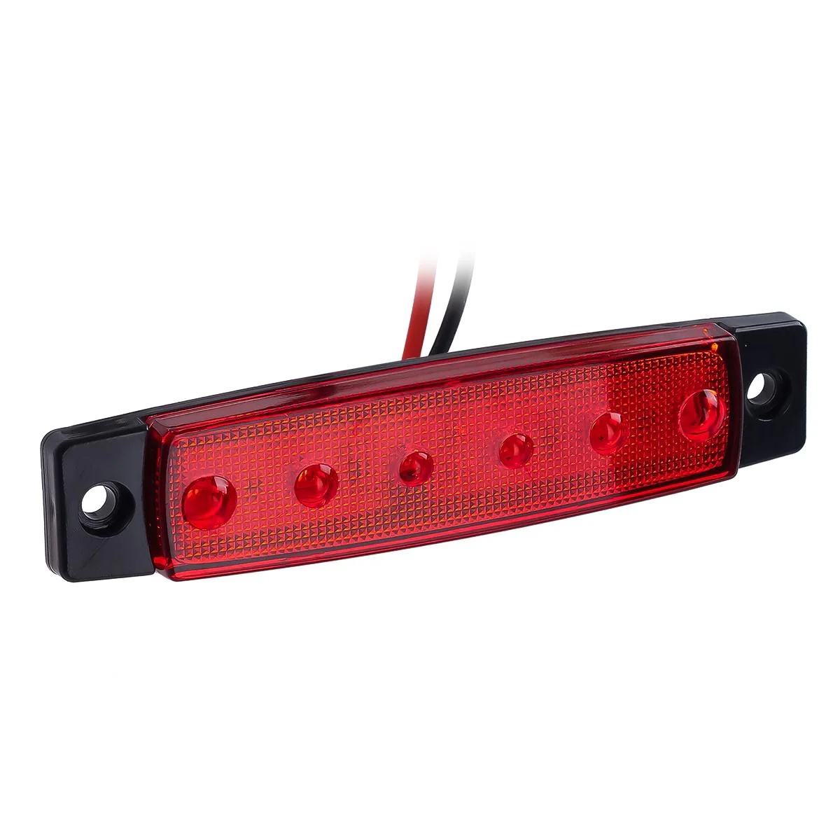 Partsam 20x 3.8" Amber/Red Clearance lights Truck Trailer RV Lorry Van Side Marker Indicators Decorative, Thin Line 3.8" 6 LED Amber Trailer Marker Lights Parking Turn Signal Lights - Image 3