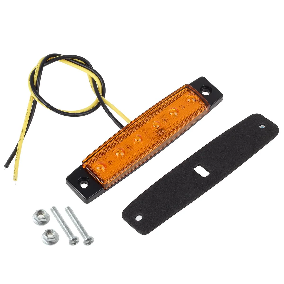 Partsam 20x 3.8" Amber/Red Clearance lights Truck Trailer RV Lorry Van Side Marker Indicators Decorative, Thin Line 3.8" 6 LED Amber Trailer Marker Lights Parking Turn Signal Lights - Image 6