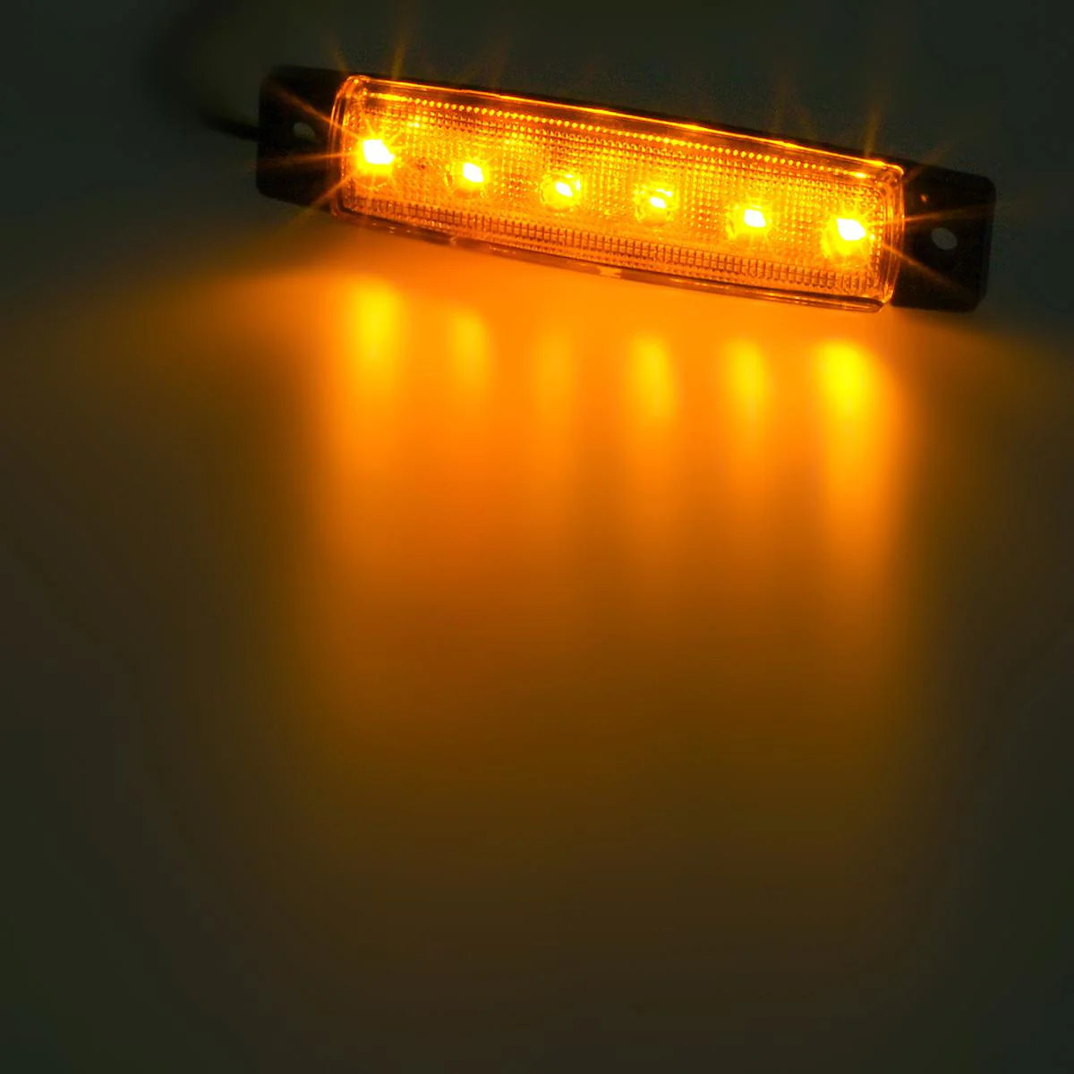 Partsam 20x 3.8" Amber/Red Clearance lights Truck Trailer RV Lorry Van Side Marker Indicators Decorative, Thin Line 3.8" 6 LED Amber Trailer Marker Lights Parking Turn Signal Lights - Image 7