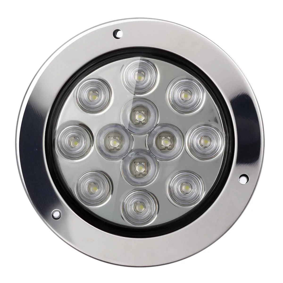 Partsam 2PCS 12 LED White 4inch Round Backup Reverse Lights Marker w/ Stainless Rings Sealed - Image 6