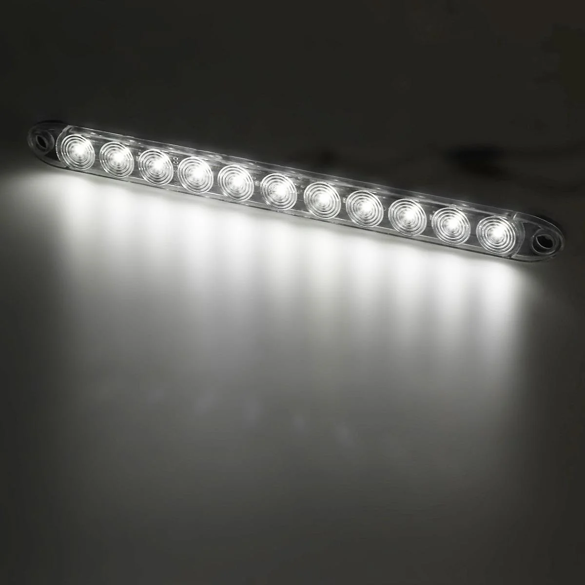Partsam 2Pcs 15 Inch White Led Trailer Reverse Backup Light Bars Clear Lens, Sealed 11 LED Flange Mount Trailer Truck 15" Inch Reverse White Light Bar Utility Marker Light Bar RV Front Access Light - Image 3
