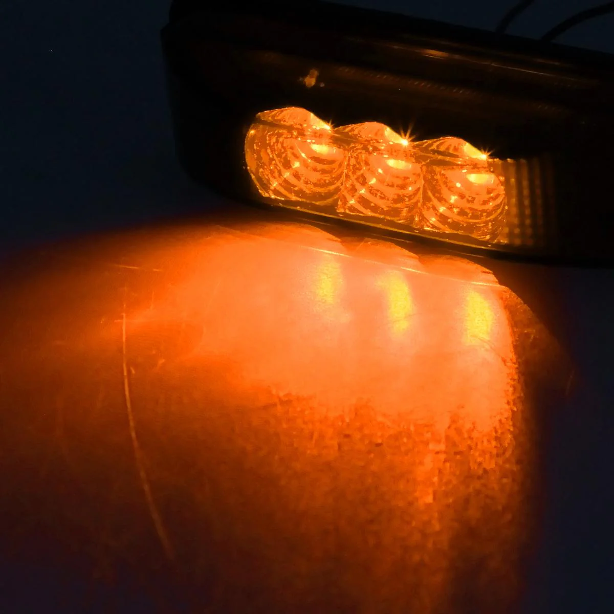 Partsam 2PCS 3 LED Truck Trailer Front Rear LED Side Marker Lights indicator Lamp Sealed & Waterproof Surface Mounted Installation Amber 3.9" - Image 7