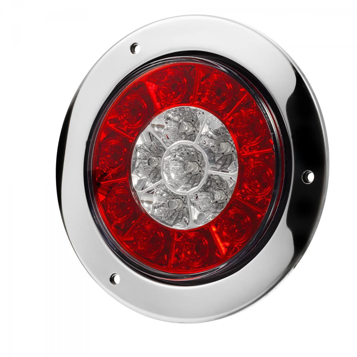 Partsam 2Pcs 4inch Inch Round LED Trailer Tail Lights White Red Taillights Flange Mount 16 LED DC 12V Sealed Waterproof Stop Brake Tail Running Reverse Backup Lights Lamps for RV Trailer Trucks - Image 7