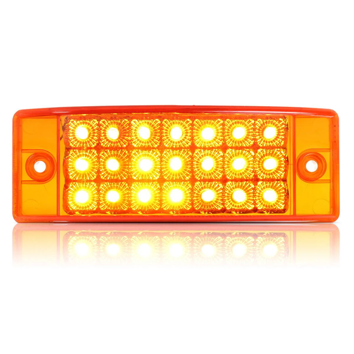 Partsam 2pcs 6" Amber LED Rectangle Tail Stop Marker Light Trailer Truck RV 3 Wires 21LED, 6x2 Rectangular Led Clearance Lights, 2x6 Big Side Marker Lights - Image 4