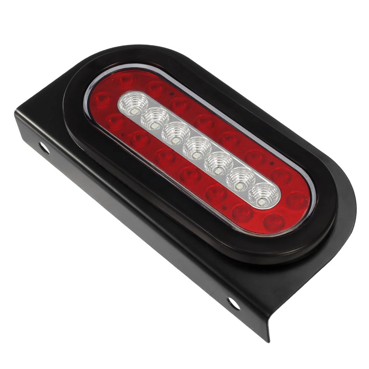 Partsam 2Pcs 6 Inch Oval Led Trailer Tail Lights Red/White 23LED Grommet Mount w Mounting Brackets Waterproof Truck Trailer RV Oval Led Stop Turn Tail Brake Backup Reverse Marker Lights Sealed 12V - Image 7