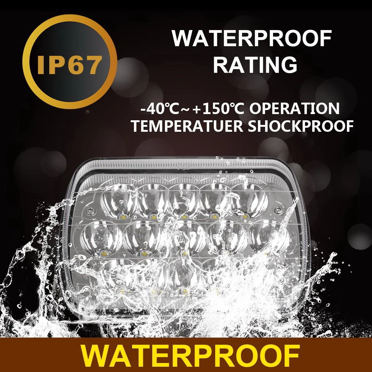 Partsam 2PCS Rectangle H6054 LED Headlights 5x7 7x6 Headlamp Hi/Low Sealed Beam H4 9003 Plug 6054 H5054 Compatible with S10 Blazer Express Van/Wrangler YJ XJ Cherokee Truck Van - Image 4