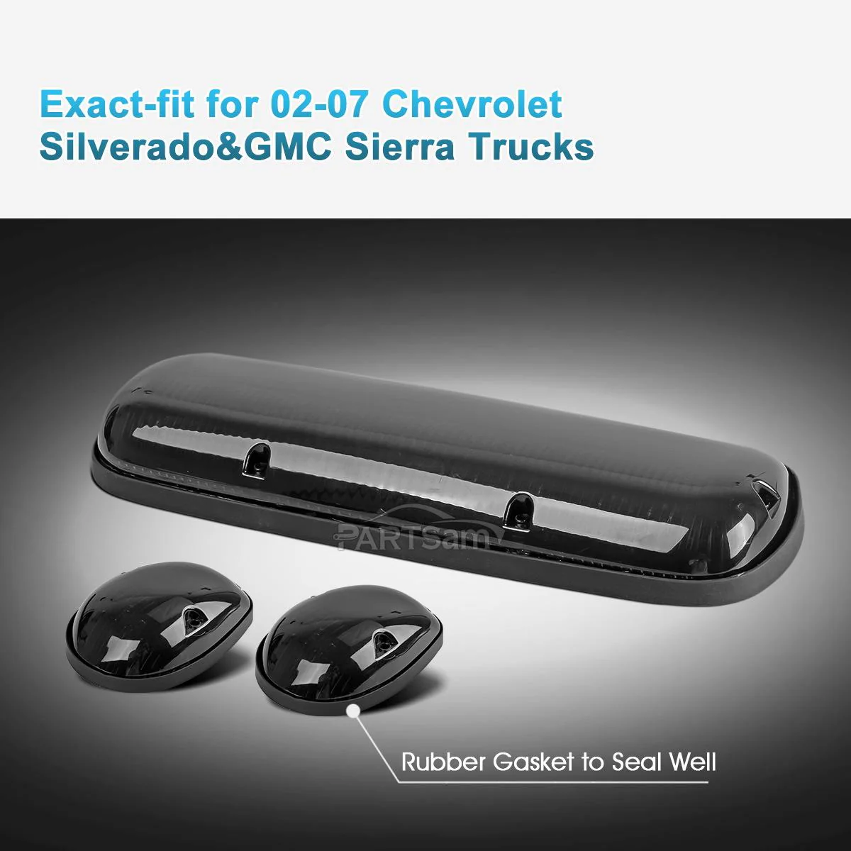 Partsam 3PCS 30LED Cab Marker Roof Running Lights Assembly Compatible with Silverado/ Sierra 1500 1500HD 2500 2500HD 3500 2002-2007 Trucks Lights + Wiring Pack - Image 4