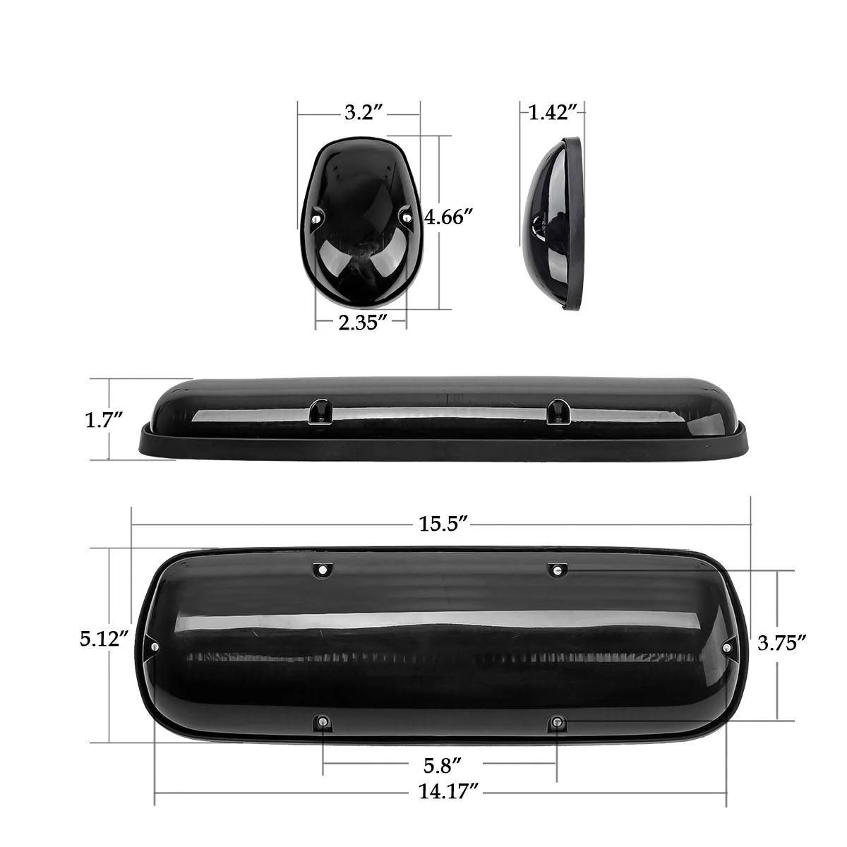 Partsam 3pcs Smoke Cover Lens White 30 LED Cab Marker Roof Running Top Lights Assembly + Wire Pack Compatible with Silverado/ Sierra 1500 1500HD 2500 2500HD 3500 2002 - 2007 Truck - Image 8