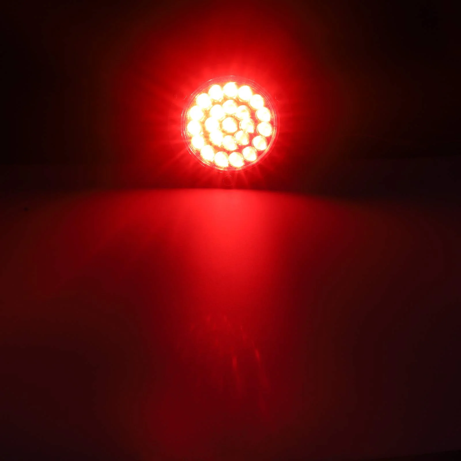 Partsam 4Pcs 4inch Round Red LED Stop Turn Tail Lights Brake Trailer Lights 24LED, 4 Inch Round Led Trailer Tail Lights Red Flange Mount Waterproof for RV Trucks 12V DC - Image 6