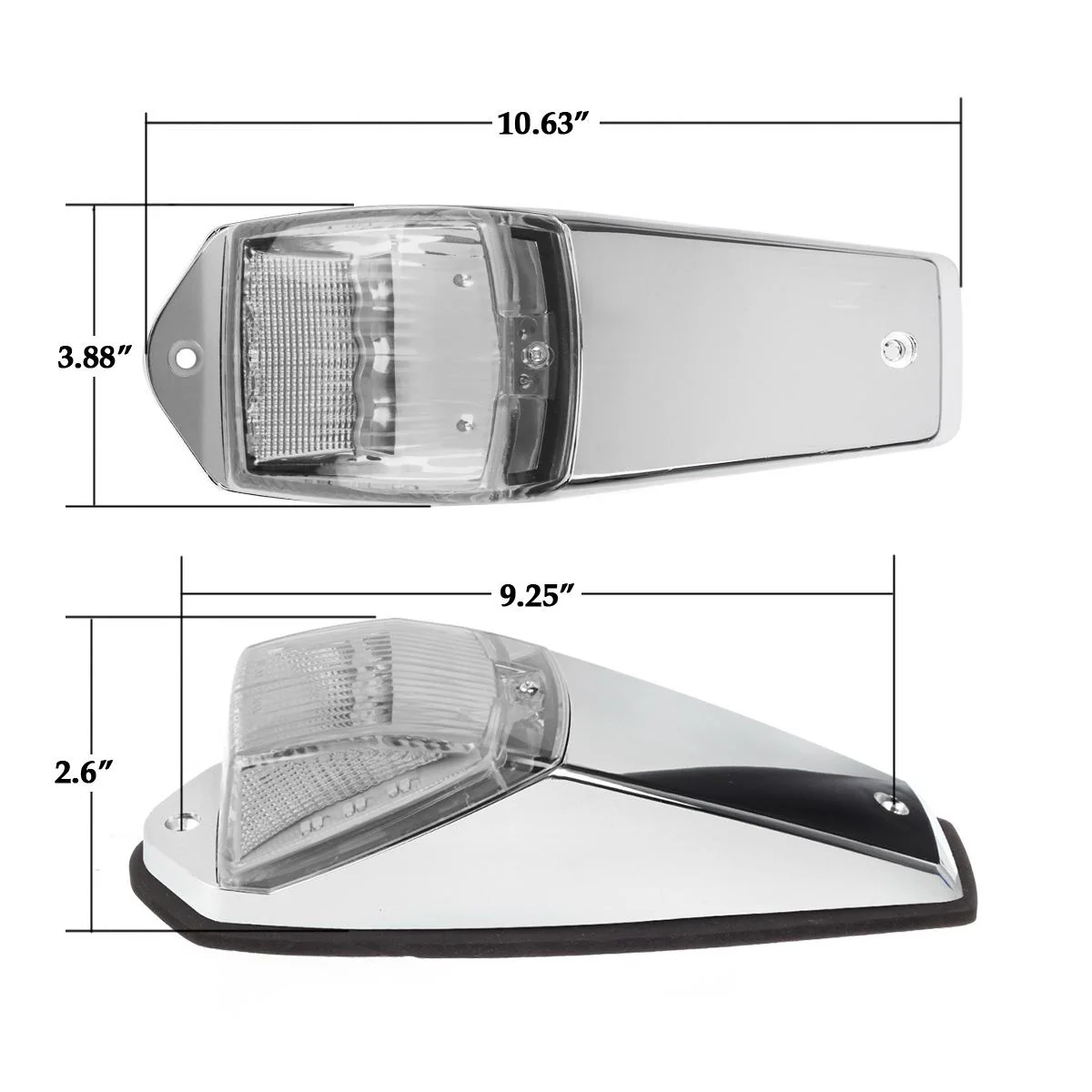 Partsam 5pcs Clear Lens 31LED Amber Cab Marker Top Roof Running Lights w/Chrome Base Compatible with Peterbilt/Kenworth/Freightliner//Western Star/Mack/International/Paccar Trailer Trucks - Image 10