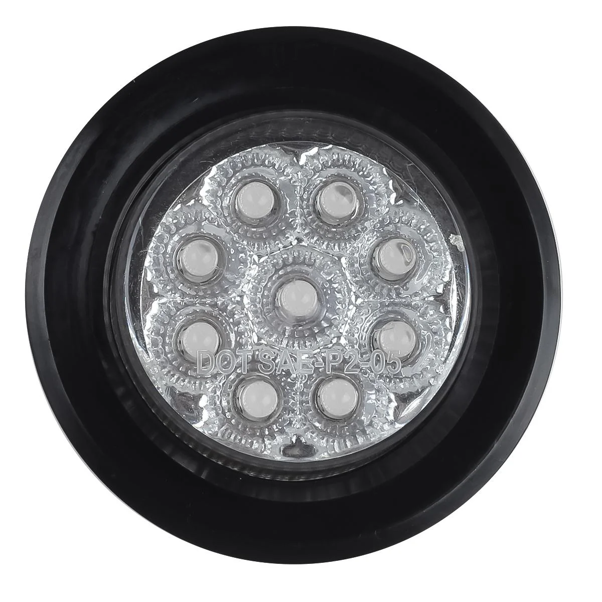 Partsam 5x 2" LED Marker Light Cab Panel Light 9 Diodes Sealed Round Clear/Red w Grommet/Pigtail, 2" Mini-Reflex round sealed LED Side Marker, Clearance or ID Light - Image 3