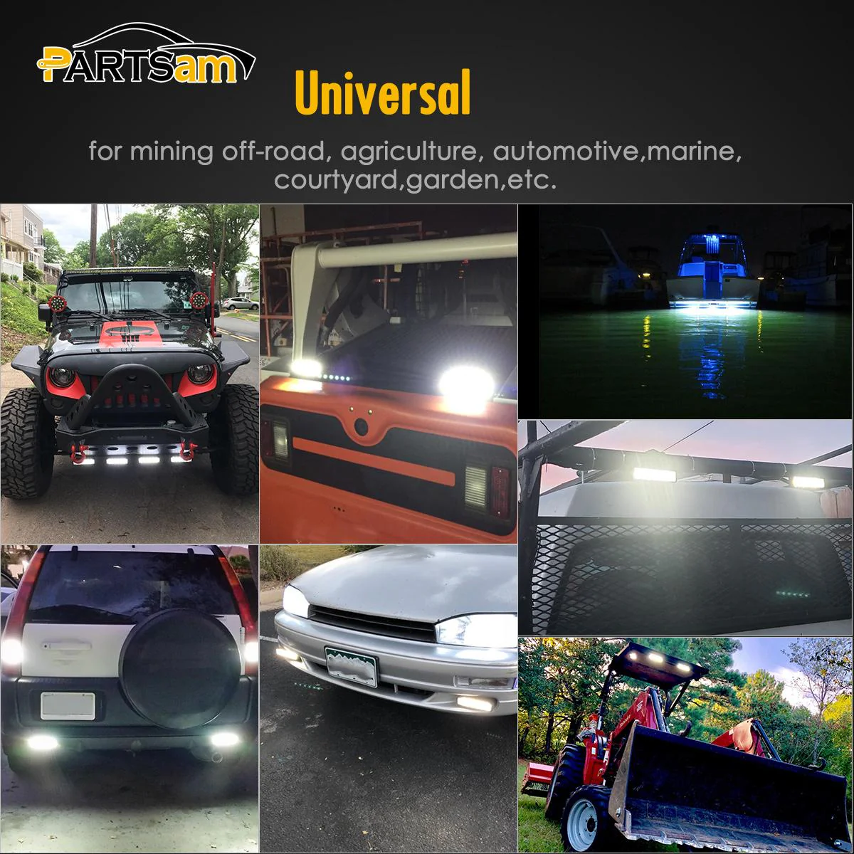 Partsam 6" LED Light Bar White 36W 6500K Super Bright Spot Work Light Pods Single Row Off Road Driving Light Fog Light Boat Light Waterproof SUV ATV 4WD Car Truck Golf Cart 12V 24V IP67 (2pcs) - Image 8