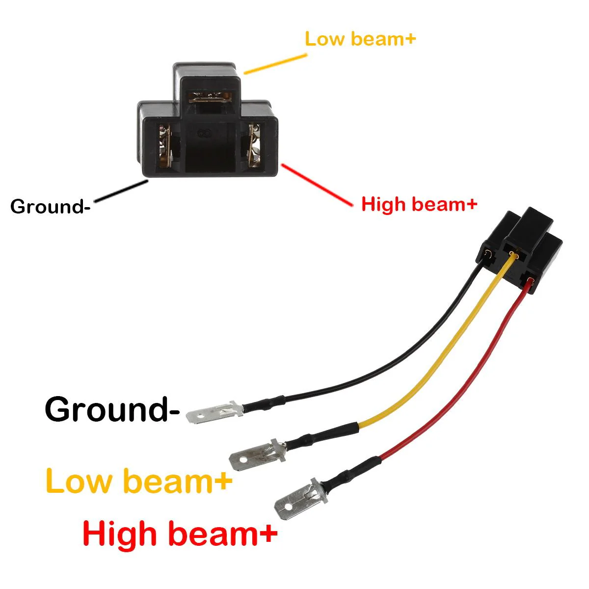 Partsam H4 9003 Wiring Harness Headlights Wire Sockets H4 to 3 Pin Adapter for 4"x6" 7"x6" 5"x7" 6x8 inch Car Truck Pickup Heavy Duty Headlamp (4PCS a Pack) - Image 3