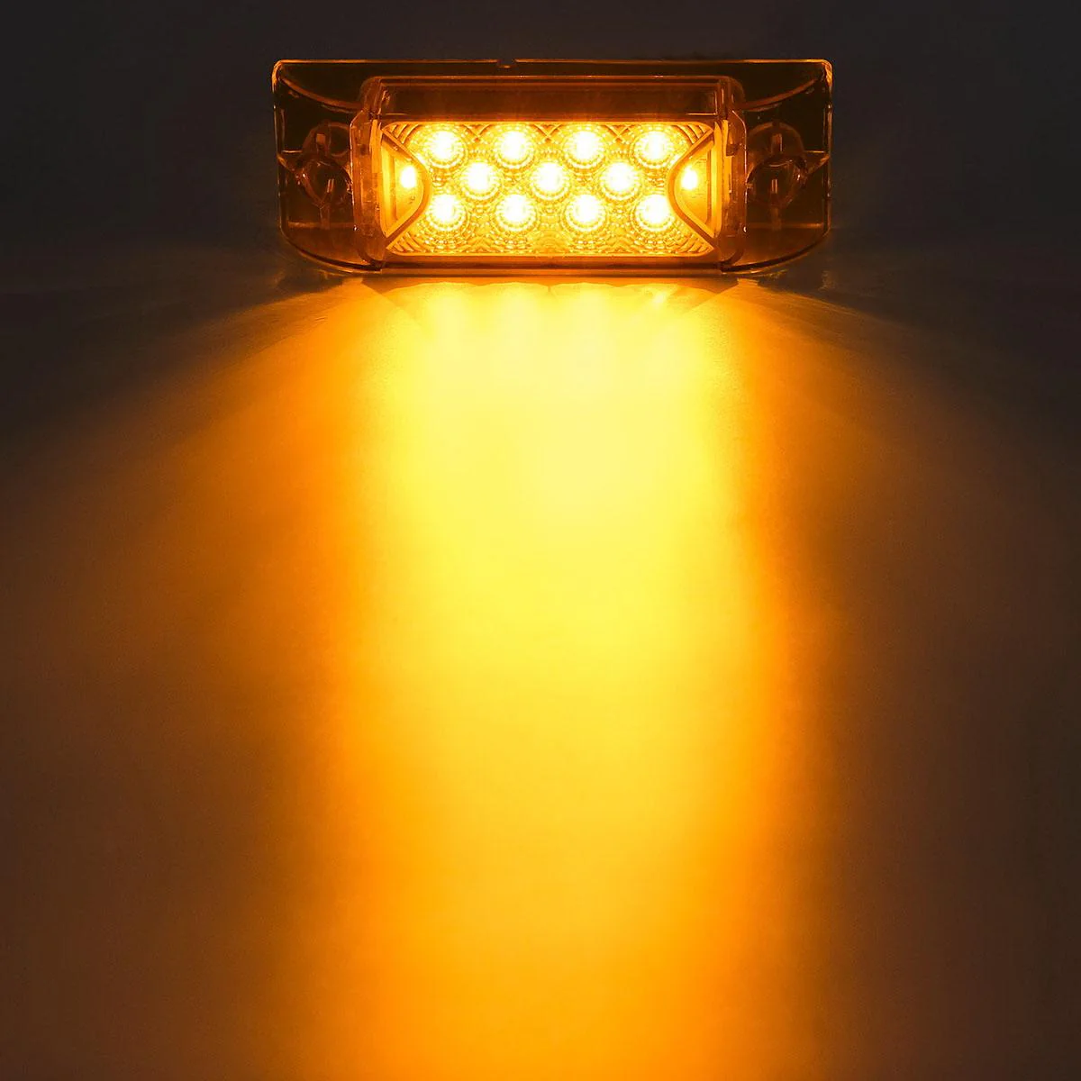 Partsam PAIR 6inch Amber LED Reflective Rectangle Clearance Side Marker Light Trailer 13LED, 6x2 trailer lights, Faceted led marker lights - Image 12
